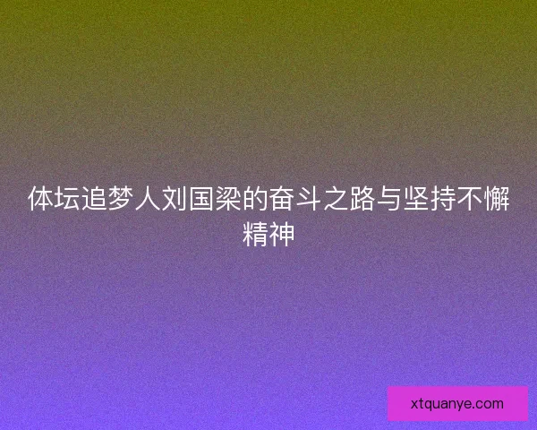 体坛追梦人刘国梁的奋斗之路与坚持不懈精神
