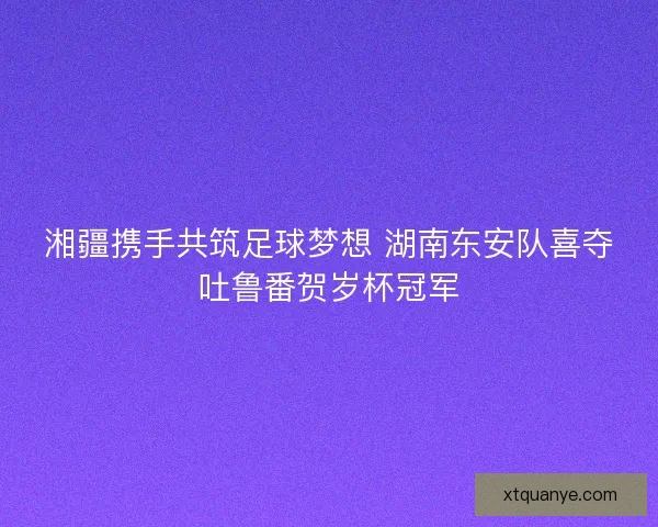 湘疆携手共筑足球梦想 湖南东安队喜夺吐鲁番贺岁杯冠军